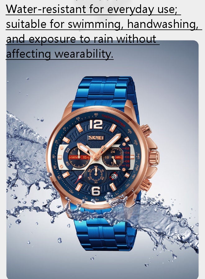 نيوترل ساعة SK-19 الرجالية للأعمال تصميم عصري + مقاومة للماء للاستخدام اليومي الميزات: عرض الوقت، التاريخ، وظيفة ساعة التوقيت، عقارب مضيئة (لون) - Image 3